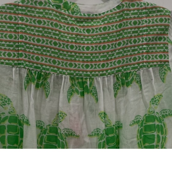 CROWN & IVY Beach cover up size small pink green  playful tassels at hem - Picture 4 of 6